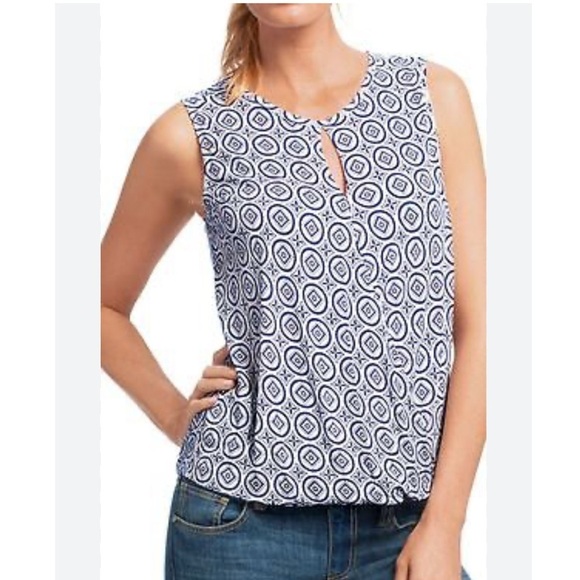 CAbi Tops - Cabi Medallion Keyhole Sleeveless Blouse
